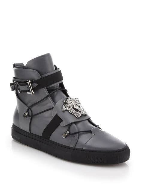 versace hightop black sneaker|versace high top vintage sneaker.